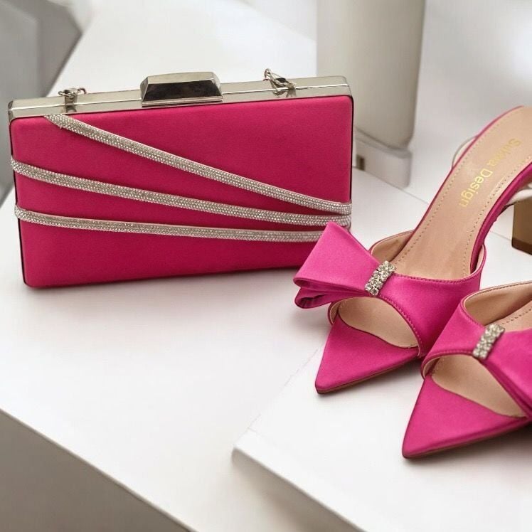 Saten Abiye Çanta (Pembe)